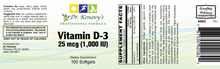 Load image into Gallery viewer, Dr. Kenawy's Vitamin D-3 1,000IU 25mcg (100 Softgels)