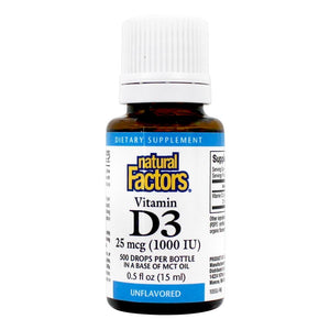 Natural Factors ® Vitamin D3 Drops 400IU (10mcg) - Unflavored (0.5 fl.oz)