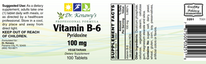 Dr. Kenawy's Vitamin B-6 (100 Tablets)