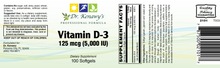 Load image into Gallery viewer, Dr. Kenawy&#39;s Vitamin D-3 5,000IU (100 Softgels)
